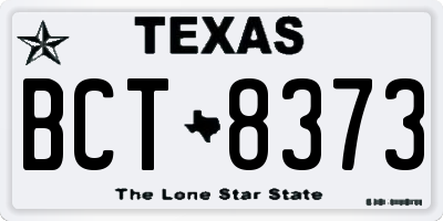 TX license plate BCT8373