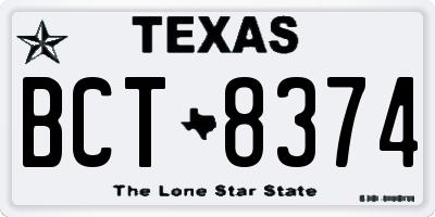TX license plate BCT8374