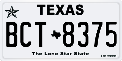 TX license plate BCT8375