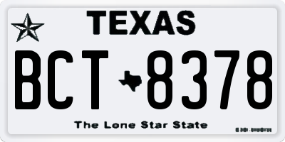 TX license plate BCT8378