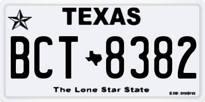 TX license plate BCT8382