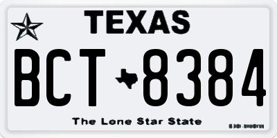 TX license plate BCT8384