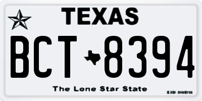 TX license plate BCT8394