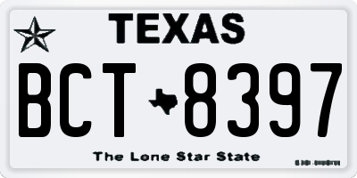 TX license plate BCT8397