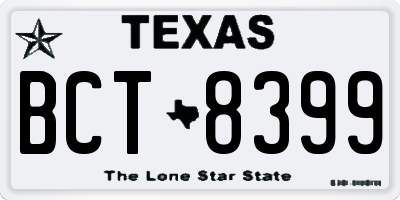 TX license plate BCT8399