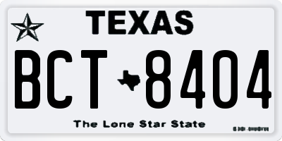 TX license plate BCT8404