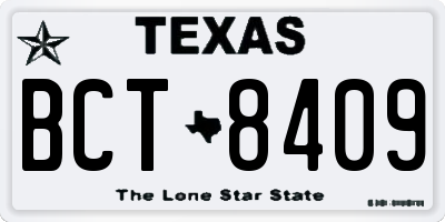 TX license plate BCT8409