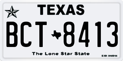 TX license plate BCT8413