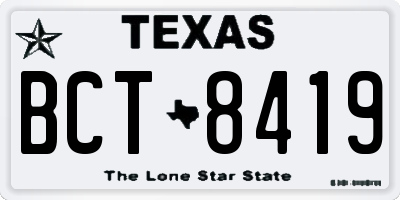 TX license plate BCT8419