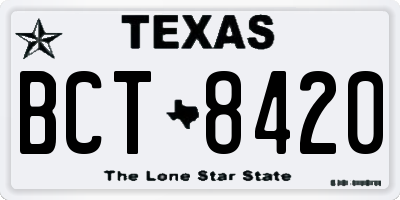 TX license plate BCT8420