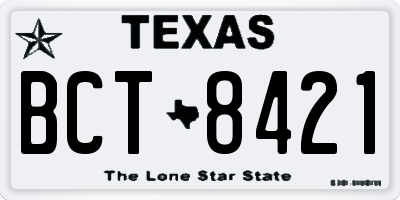 TX license plate BCT8421