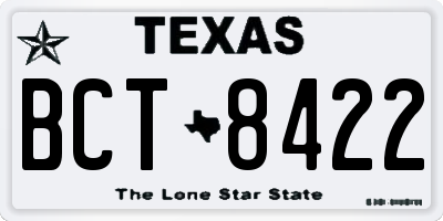 TX license plate BCT8422