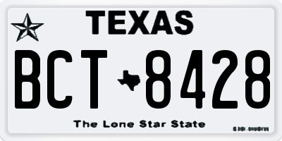 TX license plate BCT8428