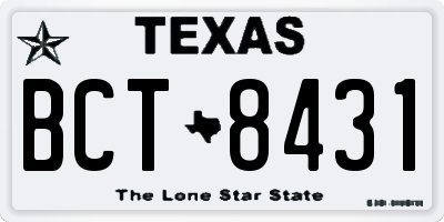 TX license plate BCT8431