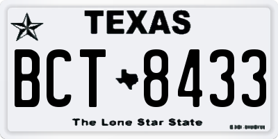 TX license plate BCT8433