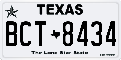 TX license plate BCT8434