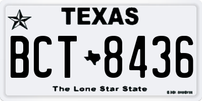 TX license plate BCT8436