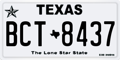 TX license plate BCT8437
