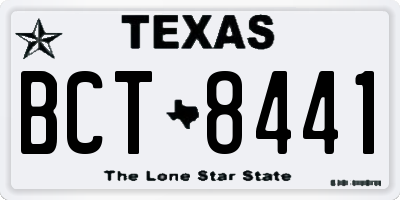 TX license plate BCT8441