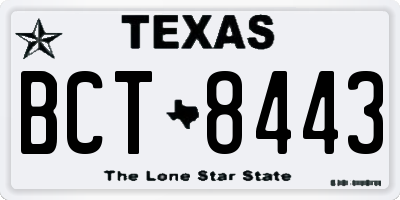 TX license plate BCT8443