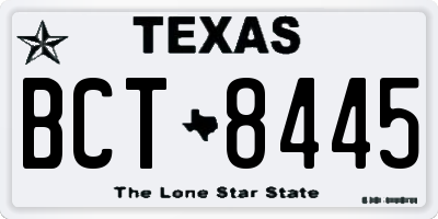 TX license plate BCT8445