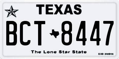 TX license plate BCT8447