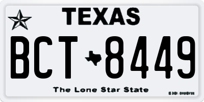 TX license plate BCT8449