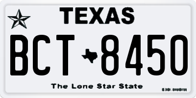 TX license plate BCT8450