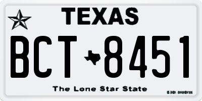 TX license plate BCT8451