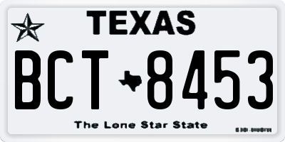 TX license plate BCT8453