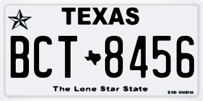 TX license plate BCT8456