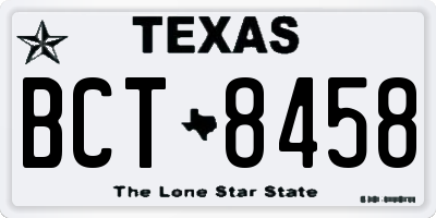 TX license plate BCT8458