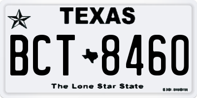 TX license plate BCT8460