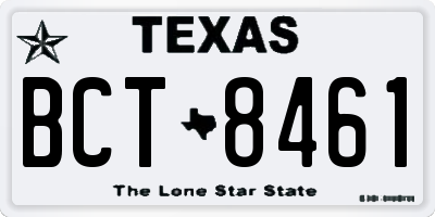 TX license plate BCT8461