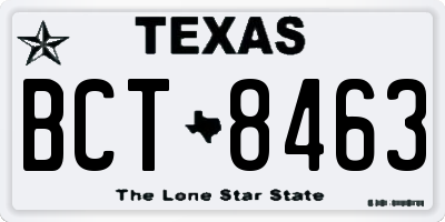 TX license plate BCT8463