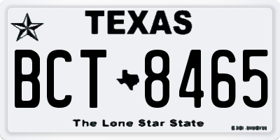 TX license plate BCT8465