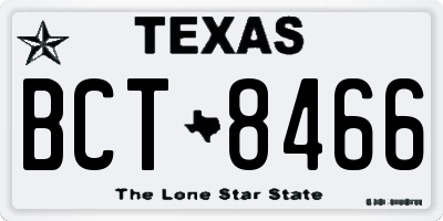TX license plate BCT8466