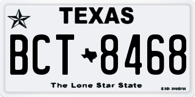 TX license plate BCT8468