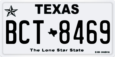 TX license plate BCT8469
