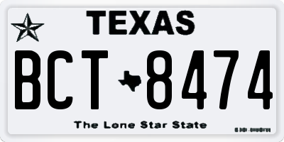 TX license plate BCT8474
