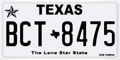 TX license plate BCT8475