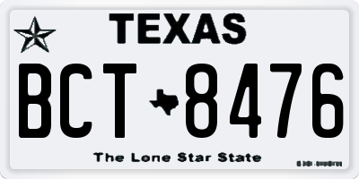 TX license plate BCT8476
