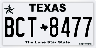 TX license plate BCT8477