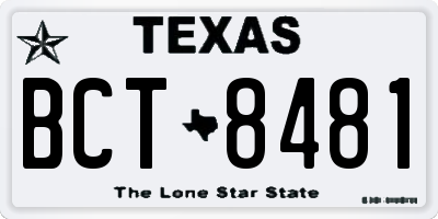 TX license plate BCT8481
