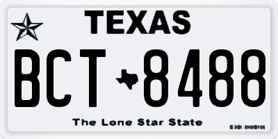 TX license plate BCT8488