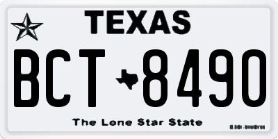 TX license plate BCT8490
