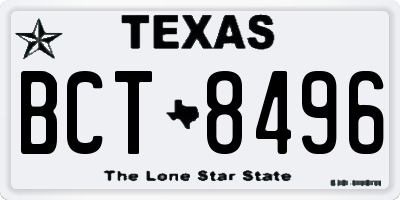 TX license plate BCT8496