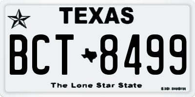 TX license plate BCT8499
