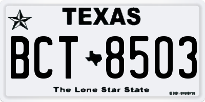 TX license plate BCT8503