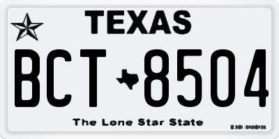 TX license plate BCT8504